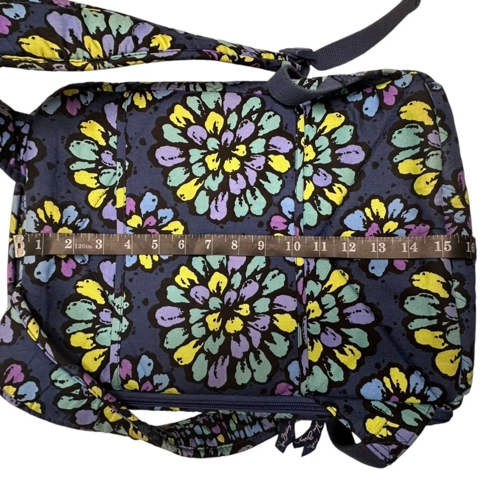 Vera Bradley Quilted Indigo Pop Backpack. - Picture 4 of 10